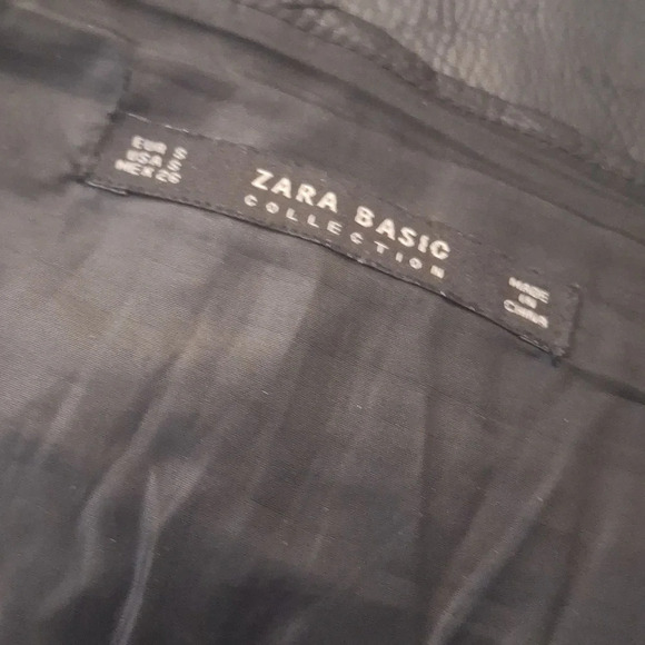 Zara Quilted yoke waist faux leather mini skirt side zip SZ S - Picture 5 of 5